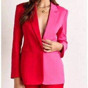 Endless Rose Pink/Red Colorblock Blazer Oversized XS NWOT $140